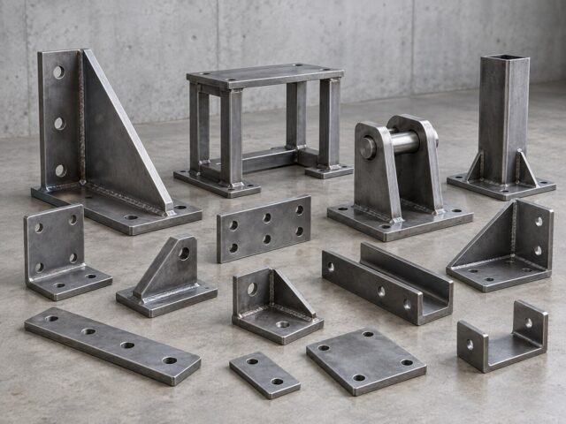 Custom steel brackets supports plates and small frame components