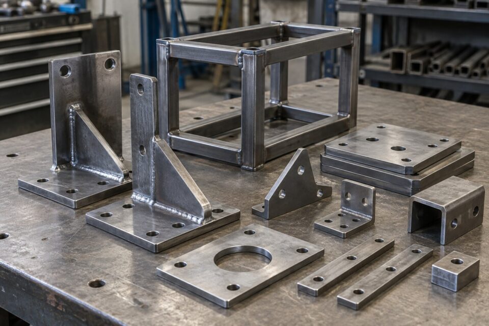 Custom fabricated steel brackets, plates, supports and welded frame components