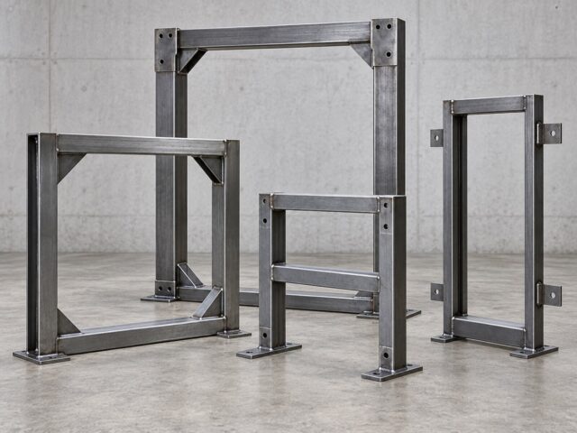 Custom fabricated rectangular steel frames and supports
