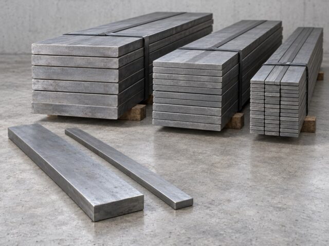 Flat steel bars in a selection of widths and thicknesses