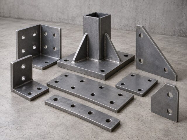 Steel plates and fabricated brackets with drilled connection holes