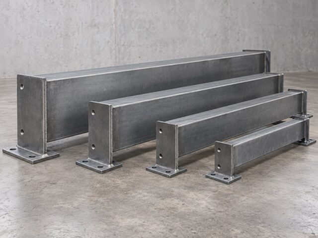 Structural steel lintel sections prepared for building applications
