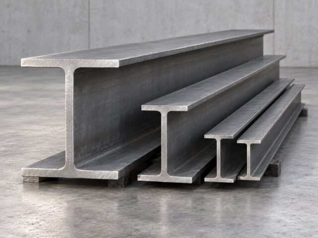 Universal structural steel beams in a range of representative sizes